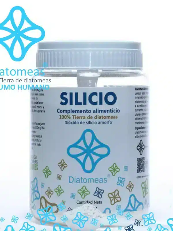 Bote de 150 gramos de tierra de diatomeas para consumo humano.