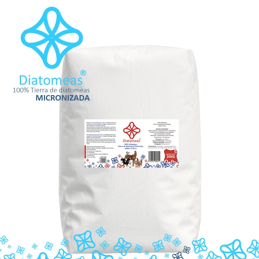 saco de tierra de diatomeas micronizada de 20kg de la marca Diatomeas